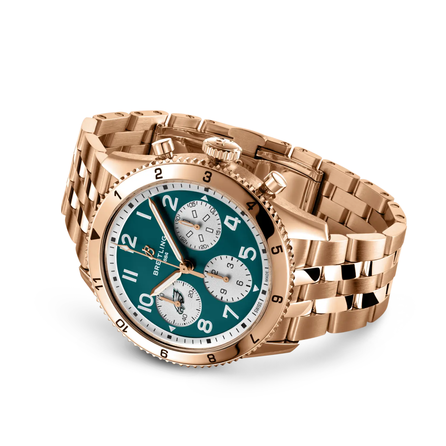 Breitling Classic AVI Chronograph 42 Super Bowl LIX Philadelphia Eagles Limited Edition- 18K Red Gold