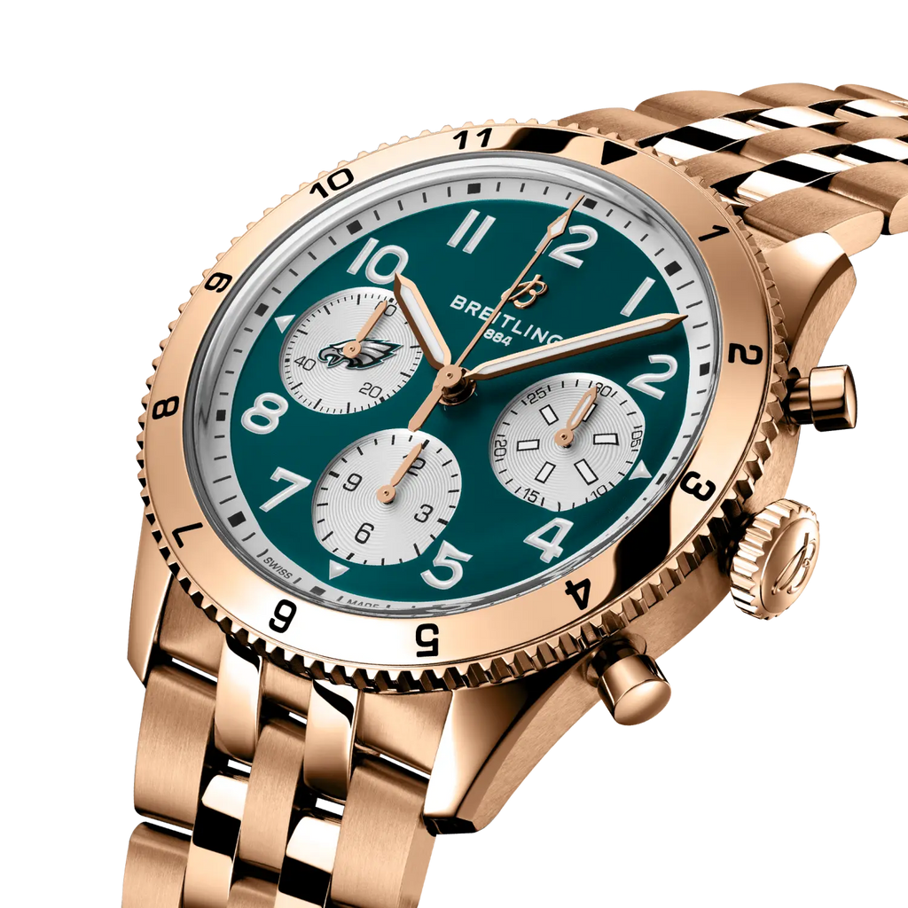 Breitling Classic AVI Chronograph 42 Super Bowl LIX Philadelphia Eagles Limited Edition- 18K Red Gold