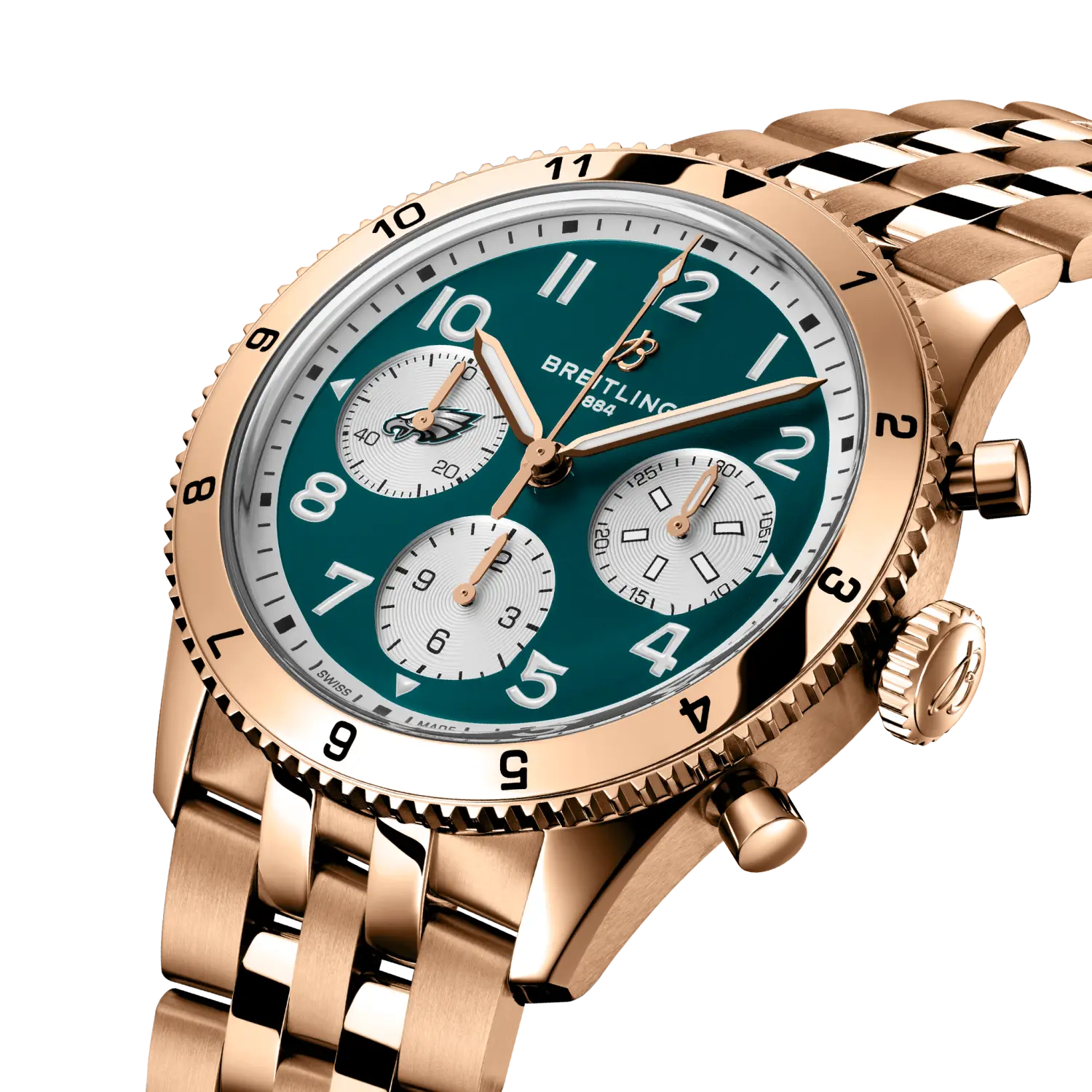 Breitling Classic AVI Chronograph 42 Super Bowl LIX Philadelphia Eagles Limited Edition- 18K Red Gold